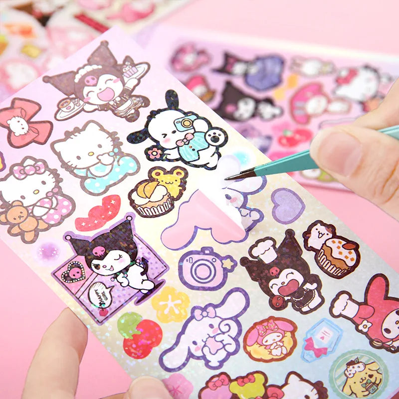 Sanrio Holographic Sticker Sheet - Assorted Cute Characters & Designs