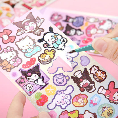 Sanrio Holographic Sticker Sheet - Assorted Cute Characters & Designs