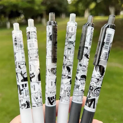 6PCS One Piece Gel Pen Set - 0.5mm Black Ink