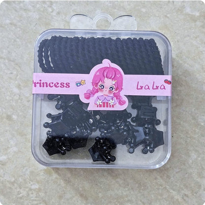 54PCS Hair Ties & Mini Cute Clips Set - Adorable Cartoon Designs for Kids