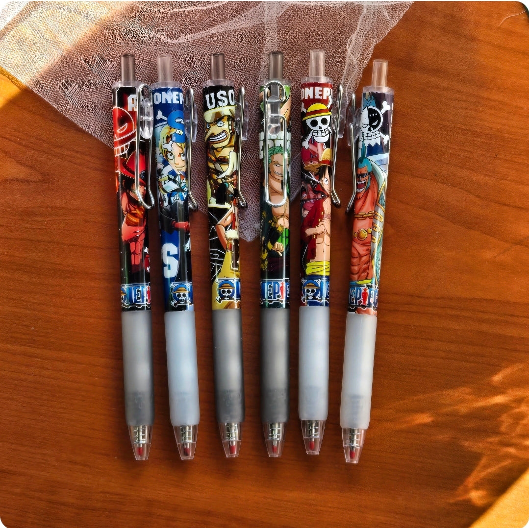 0.5mm One Piece Black Pen Set - 6 Pack